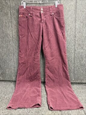 Lee Cooper Wide-Leg Flare Corduroy Jeans in Burgundy - Unbranded